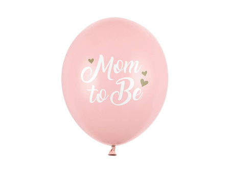 Latex balloons mom to be, pastel pink 30cm, 50 pieces