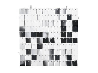 Paillettenpaneel Silber, Quadratisch, 30x30cm, Wanddeko