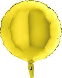 Foil balloon - round yellow 46 cm, grabo