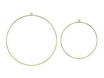 Metal decorative pendants Circles, gold, 2 pcs.