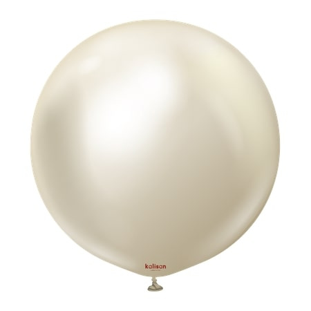 Latex Balloons Mirror White Gold, 91cm, 2 pcs.