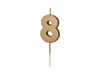 Birthday candle 8, gold, 5,5cm