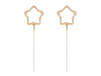 Cold fires golden stars 16.5 cm, 2 pieces