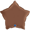 Folienballon - Satin Chocolate Brown Star 46cm, Grabo