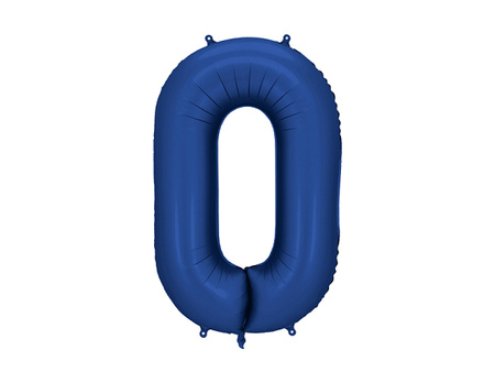 Foil Balloon Number ''0'', 86cm, Navy, Satin