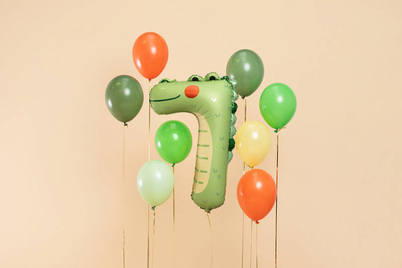 Foil balloon Number 7 - Crocodile, 85 cm