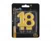 Kerze auf einem Kuchen 18, für achtzehne Nummer "18"
