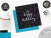 Birthday napkins black, Happy Birthday, 33x33 cm (1 op. / 20 pcs)