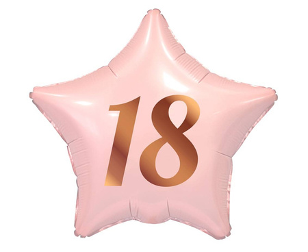 Foil Balloon, Pink Star 18th birthday, 44 cm