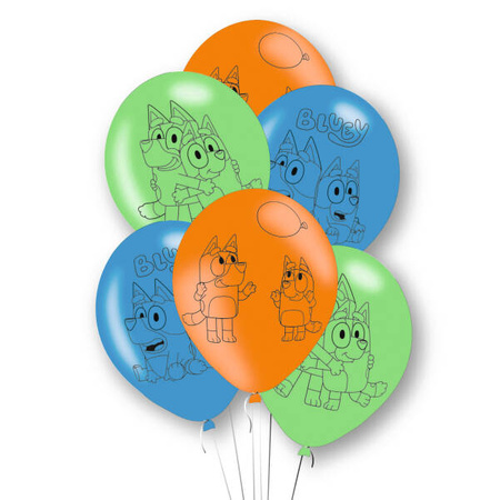 BlueyLatex-Ballons, 27,5 cm, 6 Stück.