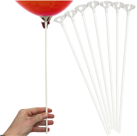 Eco Ballons Sticks, Weiß, 30 cm, 1 Stück