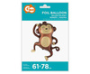 Foil Balloon Brown monkey, jungle 61 x 78 cm