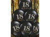 Latex balloons 18 birthday, Pastel Black 30cm, 6 pcs.