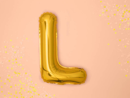 Foil balloon Letter L 35cm, Gold