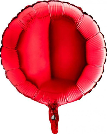 Foil balloon - round red 46 cm, grabo