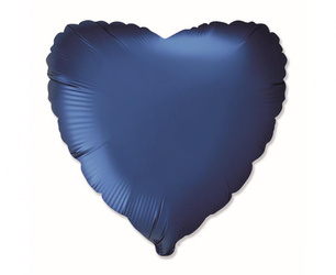 Foil Balloon Heart Satin Navy Blue 48 cm