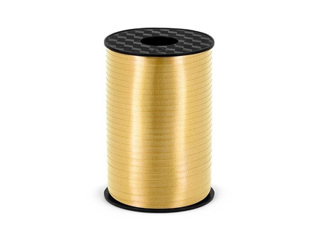 Plastic ribbon, gold, 5mm / 225m