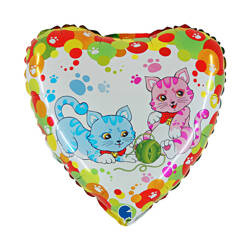 Der Folienballon Kätzchen in Herzform von Grabo, 46 cm