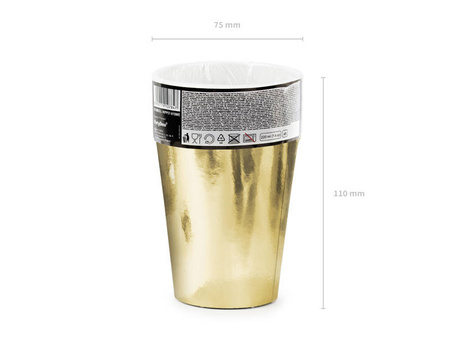 Cups, gold, 220ml 6 pcs.