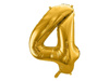 The number 4 Foil balloon, 86cm, gold