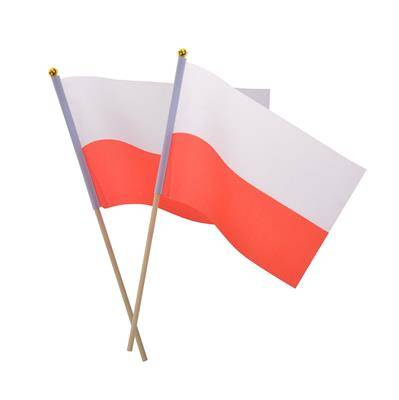 Polish Flag on a stick 30 x 45 cm 