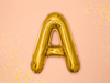 Foil balloon letter A, 35cm, gold