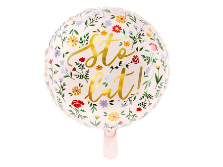 Folienballon Sto Lat! Heller Rosa Boho, 35 cm