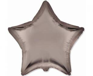 Folienballon, Stern, Graubraun, 45cm, Flexmetal