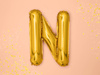 Foil balloon letter N 35cm, gold