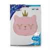 Foil balloon kitten with pink crown, 66 cm