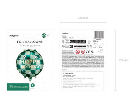 Foil Balloon Happy Birthday Balls Green 35 cm