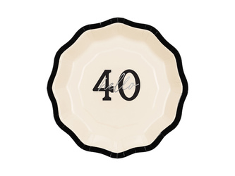 Paper Plates "Hello 40" – 18 cm, 6 pieces