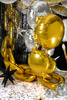 Round foil balloon, gold, 80 cm.