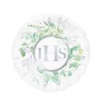 Round foil balloon, IHS, 46 cm