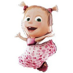 Folienballon, Masha im Kleid, 90cm, Grabo
