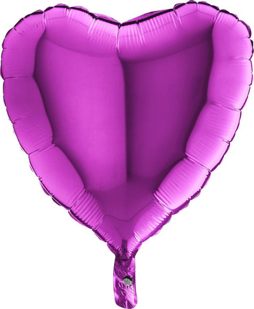Folienballon - lila, Herz, 46 cm, Grabo