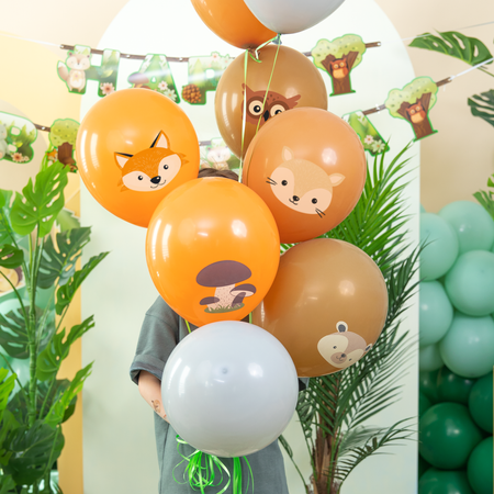 Waldtiere Ballons, 8 Stück, 30cm