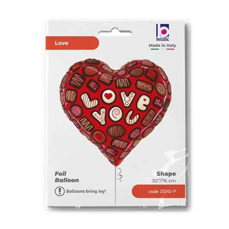 Folienballon - Love You Chocolates Herz 58cm, Grabo