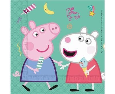 Peppa Pig paper napkins, 33cm, 20 pcs.