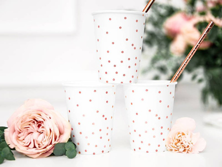 Cups Dots, White, Rose Gold 260ml
