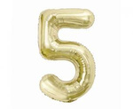 Foil balloon, number 5, gold, champagne, 85 cm.