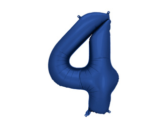 Foil Balloon Number ''4'', 86cm, Navy, Satin