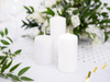 Matte white candle, 12 cm