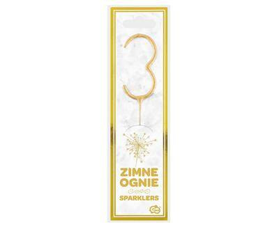 Cold fireworks gold number 3, 17cm.