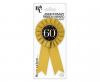 Rosette for 60th Birthday, Anniversary gold-black, 8 cm