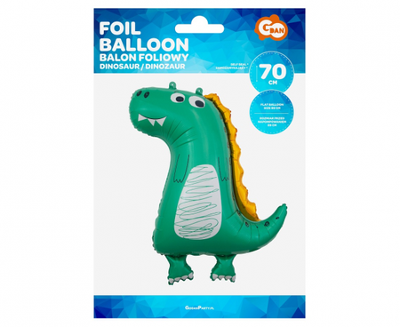 Folienballon grüner Dinosaurier (Zeichnung) 89 cm