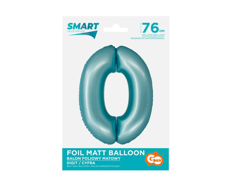 Folienballon Ziffer 0 j.blau matt Smart, 76cm