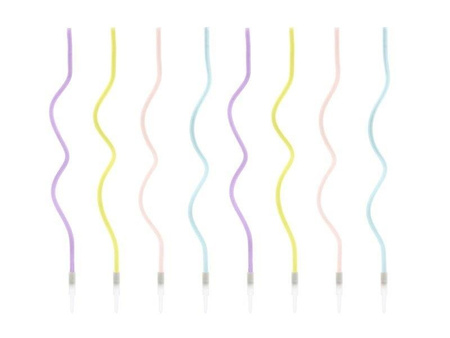 Birthday candles, twisted, colorful mix, 14 cm