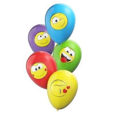 Latex balloons Minki Emoji, 28cm, 5pcs