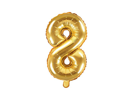 Foil balloon Digit 8, 35cm, Golden